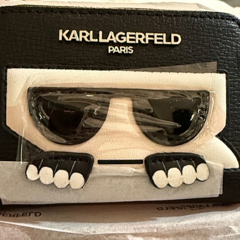 Karl Lagerfeld Black and Cream Iconic Wallet - Picture 2 of 4